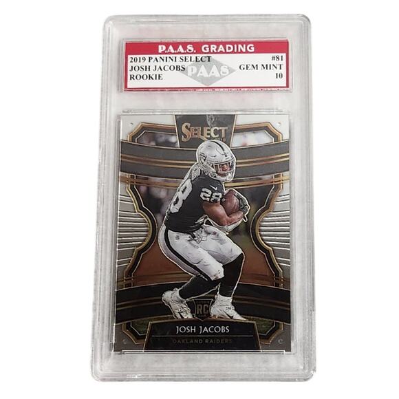 2019 Panini Select Josh Jacobs Rookie #81 P.A.A.S. Grading Gem Mint 10 - Picture 1 of 4